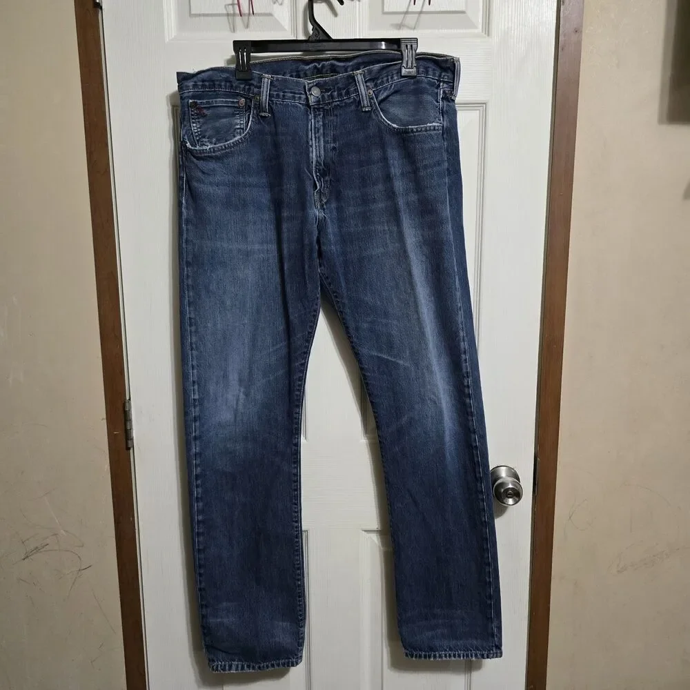 Polo Ralph Lauren Hampton Relaxed Jeans Mens 36x34 Blue Straight Leg Denim